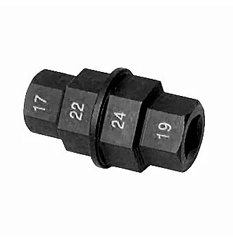 Herramienta 4 hexágonos para desmontar eje de rueda 17-19-22-24mm. Llave 1/4