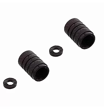 Tapones de valvula aluminio negro