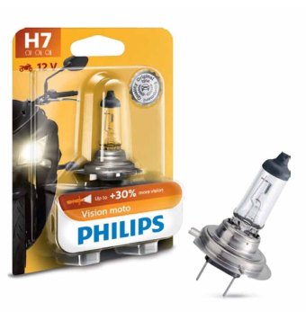 Lámpara Philips de óptica Halógena H7 Vision Moto 12V 55W